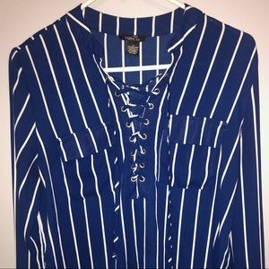 Striped Navy Blue/White Women’s Blouse